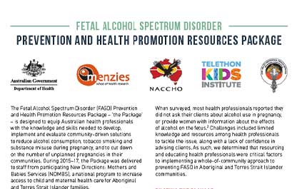 FASD Prevention and Health Promotion Resources project summary infographic