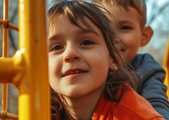 Children playing at a playground